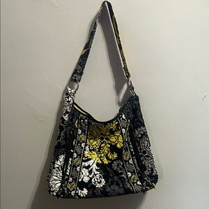 Vera Bradley Black and Yellow Floral Shoulder Bag Set